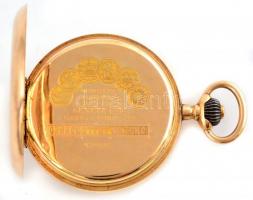 Jaccottet 14K dupla fedeles arany zsebóra. jelzett. Tisztitásra szoruló de jó állapotban. 84,6 g, d:...