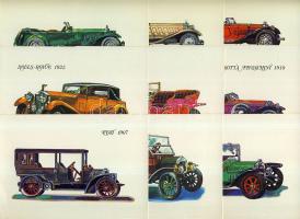 Régi autók 10 db modern grafikus lap