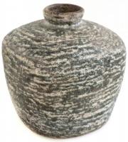 Retró mázas kerámia váza, jelzett, hibátlan, m: 18,5 cm