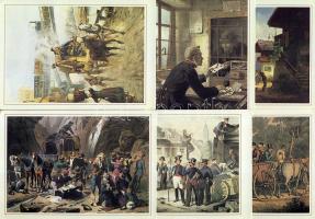 POstatörténet 6 db modern grafikus lap