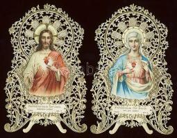 Csipkés litho szentkép 2 db