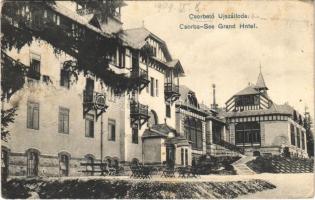 1909 Tátra, Magas-Tátra, Vysoké Tatry; Csorba-tó Újszálloda. Quirsfeld János kiadása / Csorba-See Grand Hotel / Strbské pleso / hotel (EK)