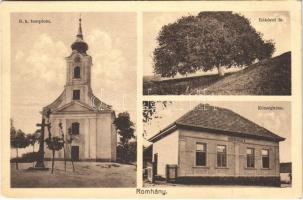 Romhány, Római katolikus templom, községháza, Rákóczi fa