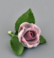 Herendi porcelán rózsa, kézzel festett, jelzett, kis lepattanásokkal, 8,5×6,5 cm