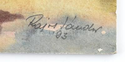 Rajos Sándor (?-): Színes táj, 1993. Akvarell, karton, jelzett. 33×47,5 cm