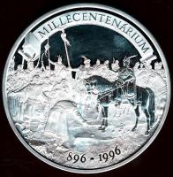 1996. "Millecentenárium" nagyalakú Ag emlékérem, 1000g! T:PP Csak 1000db! RRR!!! Eredeti d...