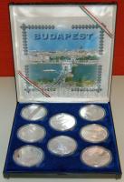 1998. "Pest, Buda, Óbuda egyesítésének évfordulójából" kiadott Ag emlékérem sorozat, benne 8db 1 unciás érem, klf motívumokkal, összesen 248,82g T:PP Eredeti díszdobozban, tanúsítvánnyal! RR!! Csak 1000db!