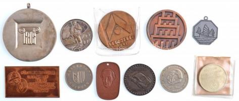 11db-os külföldi emlékérem- és plakett tétel, közte Szovjetunió, NDK T:2-3 11pcs of foreign medallion and plaque lot, within GDR and Soviet Union C:XF-F