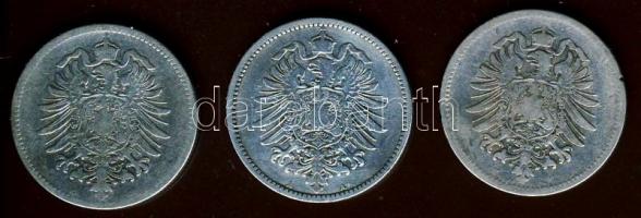 Német Birodalom/Császárság 1876H 1M Ag(2x) + 1878A 1M Ag T:3,3- ph