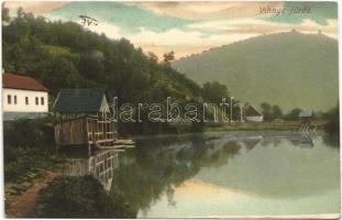 1907 Vihnye, Vihnyefürdő, Kúpele Vyhnye; tó, csónakok. Joerges kiadása / lake, rowing boats (EK)