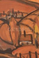 Bojtor Károly (1933-1999): Őszi táj. Olaj, farost. Jelzett. Hátoldalán Képcsarnok Vállalat címkéjéve...