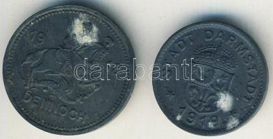 Német Birodalom/Weimari Köztársaság/Eisleben 1918. 10Pf szükségpénz T:3 + Darmstadt 1919. 10Pf szüks...