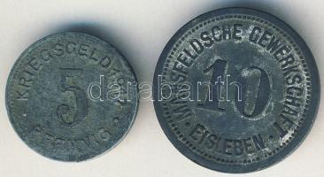 Német Birodalom/Császárság/ Elberfeld 1917. 5Pf szükségpénz T:3 + Német Birodalom/Weimari Köztársaság/Eisleben 1918. 10Pf szükségpénz T:3