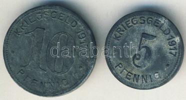 Német Birodalom/Császárság/Elberfeld 1917. 5Pf + 10Pf szükségpénz T:3