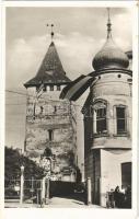 1942 Nagyszalonta, Salonta; Csonka torony, magyar zászló / tower, Hungarian flag