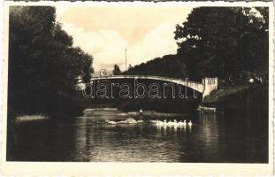 1940 Beszterce, Bistritz, Bistrita; híd / bridge. photo + 1940 Beszterce visszatért So. Stpl
