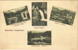 1940 Nagybánya, Baia Mare; Veresvizi bánya, Szturi vízesés, látkép, Bódi tó / mine, waterfall, general view, lake