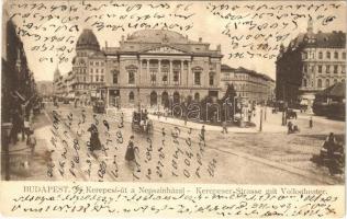 1905 Budapest VIII. Kerepesi út, Népszínház, villamos