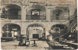 1910 Nagykároly, Carei; Gróf Károlyi kastély adrium, belső / castle interior (EK)