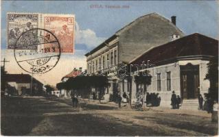 1924 Gyula, Városház utca, üzletek. Dobay János kiadása. TCV card