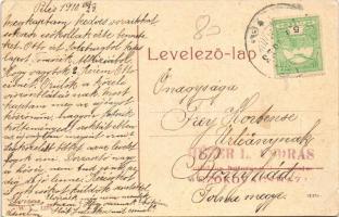 1910 Pilis, Pályaudvar, vasútállomás, vasutasok. W. L. 1370.  (fa)