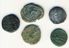 Római Császárság 5db denár, antoninian és kisbronz T:vegyes