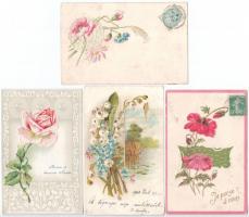 34 db RÉGI üdvözlő motívum képeslap vegyes minőségben: dombornyomott és litho / 34 pre-1945 greeting...