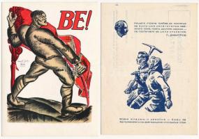 10 db MODERN motívum képeslap: magyar és szovjet propaganda / 10 modern motive postcards: Hungarian ...