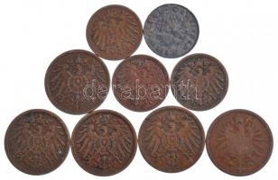 Német Birodalom 1895-1912. 1pf Br (3xklf) + 1874-1915. 2pf Br (5xklf) + Német Harmadik Birodalom 194...