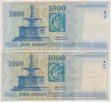 1998. 1000Ft "DE" + 1998. 1000Ft "DH" T:III