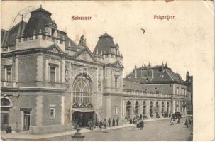 1914 Kolozsvár, Cluj; Pályaudvar, vasútállomás. Sámuel S. Sándor kiadása / railway station (EK)