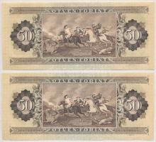 1986. 50Ft (2x) közeli sorszámok, nyomdai papírránccal T:I-
Adamo F24