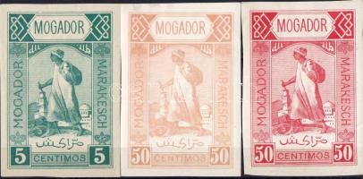 3 db Mogador reklámbélyeg