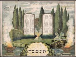 cca 1935-1945 Izraelita vallású elhunyt személy halálának évfordulós napjait tartalmazó emléktáblázat, valamint 3 munkaszolgálattal kapcsolatos levél