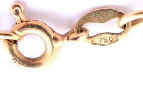 Arany (Au) 18K karkötő, jelzett, h: 20 cm, nettó: 2,04 g