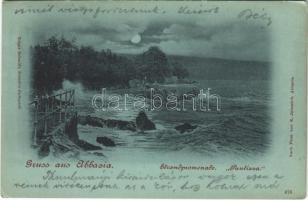 1913 Abbazia, Opatija; Strandpromenade Puntizza / seashore (EK)