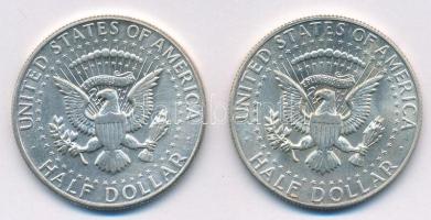 Amerikai Egyesült Államok 1965-1968D 1/2$ Ag "Kennedy" (2xklf) T:1-,2 patina
USA 1965-196...