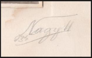 1935 Öttagú zenekar, kartonra ragasztott fotó, jelzett, 17,5×23,5 cm