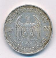 Német Harmadik Birodalom 1935E 5M Ag "Náci hatalom első évfordulója" T:2,2-
German Third ...