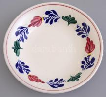 Boch belga kerámia tányér, kézzel festett, jelzett, kis kopással, d: 16,5 cm