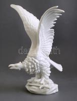 Herendi Turul szobor. Fehér mázas, jelzett, hibátlan. 33 cm