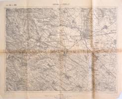 1891 Hatvan és Gödöllő környékének katonai térképe, kiadja: K. u. k. militärgeographisches Institut, kis szakadásokkal, 44×54 cm
