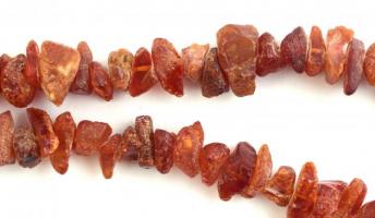 Borostyán nyaklánc, h: 120 cm