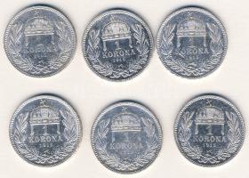 1915. 1K Ag (6x) T:2,2/3