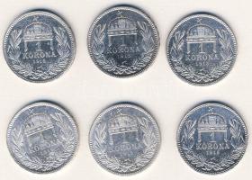 1915. 1K Ag (6x) T:2,2/3