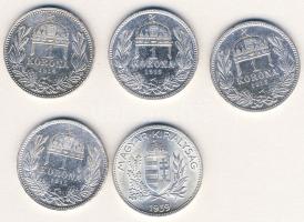 1914-15. 1K Ag (4x) + 1939. 1P Ag T:2+,2,2/3