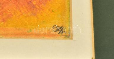 Sz. Lázár Anna (?-): Nyári fények. Vegyes technika, papír. Jelzett. Hátoldalán kiállítási bélyegzőve...