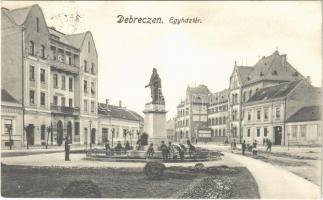 1915 Debrecen, Egyház tér, Uránia Mozgó, mozi, református főgimnázium (EK)