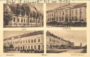 Monor, iskola, járásbíróság, községháza, Kossuth Lajos utca