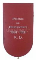1914. "A Vörös Kereszt II. Osztályú Díszjelvénye hadidíszítménnyel" fülön jelzett Ag, zomá...